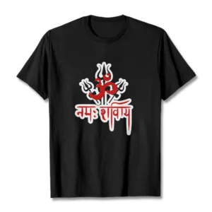 Mythstone OM NAMAH SHIVAYA Three Tridents Cotton Tee T-shirt