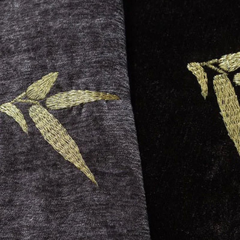 Mythstone Casual Embroider Bamboo Frog-button Cotton Top Pants Men's Meditation Cloth - Image 28