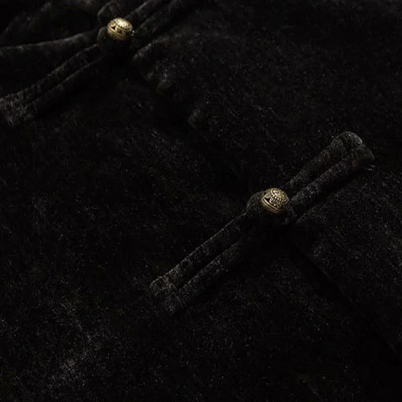 Mythstone Casual Embroider Bamboo Frog-button Cotton Top Pants Men's Meditation Cloth - Image 5