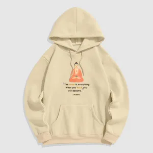 Mythstone The Mind Is Everything Meditation Buddha Polyester Fleece Lined Hoodie