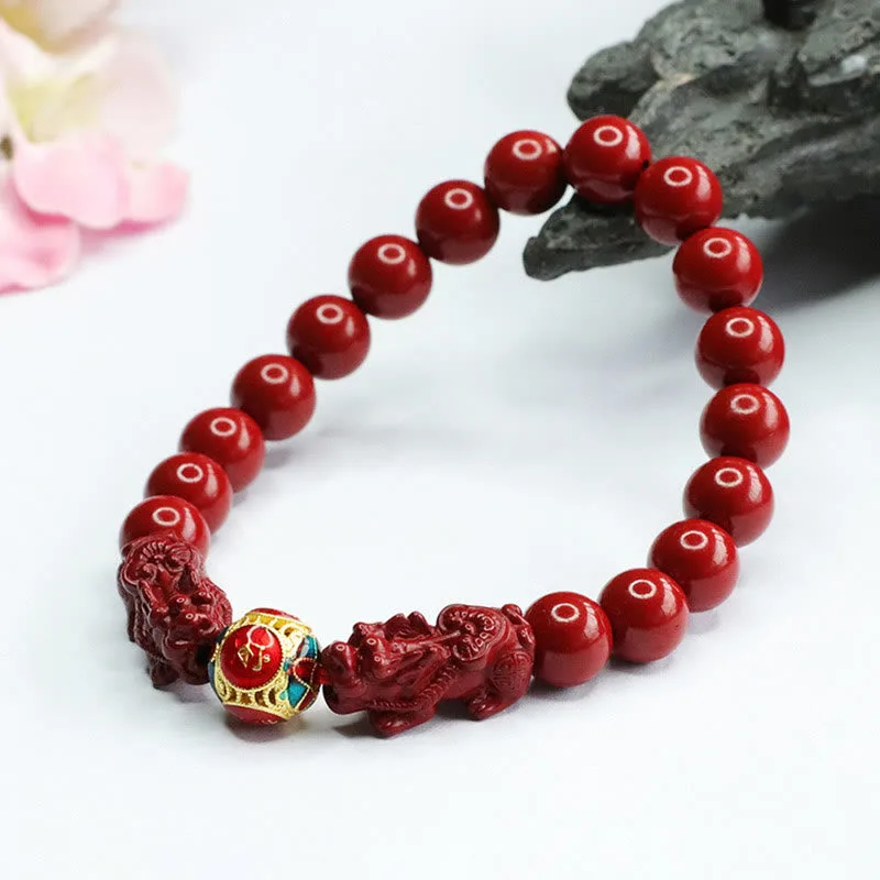 Mythstone Cinnabar Double PIXIU Keep Away Evil Spirits Bracelet - Image 10