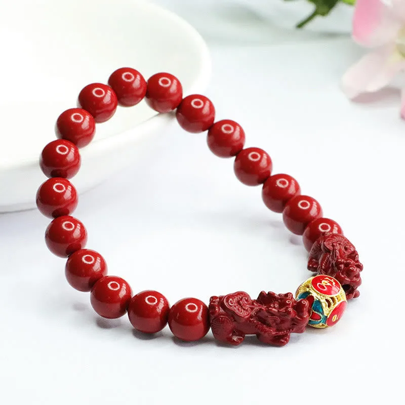 Mythstone Cinnabar Double PIXIU Keep Away Evil Spirits Bracelet - Image 3