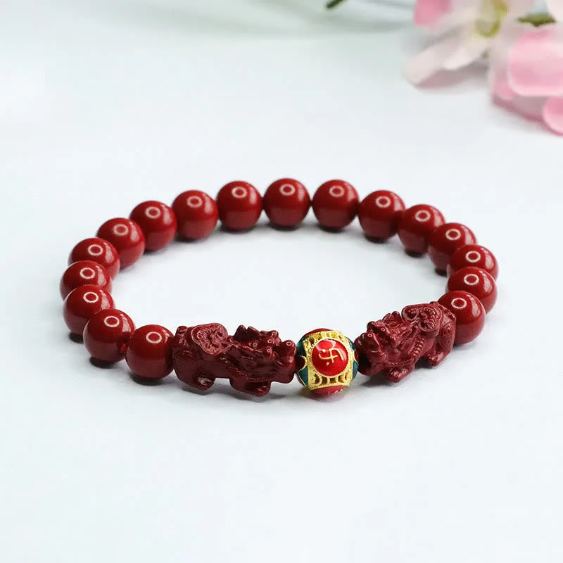 Mythstone Cinnabar Double PIXIU Keep Away Evil Spirits Bracelet - Image 8