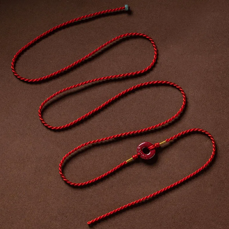 Mythstone Natural Cinnabar Peace Buckle Blessing Red String Belly Chain - Image 9