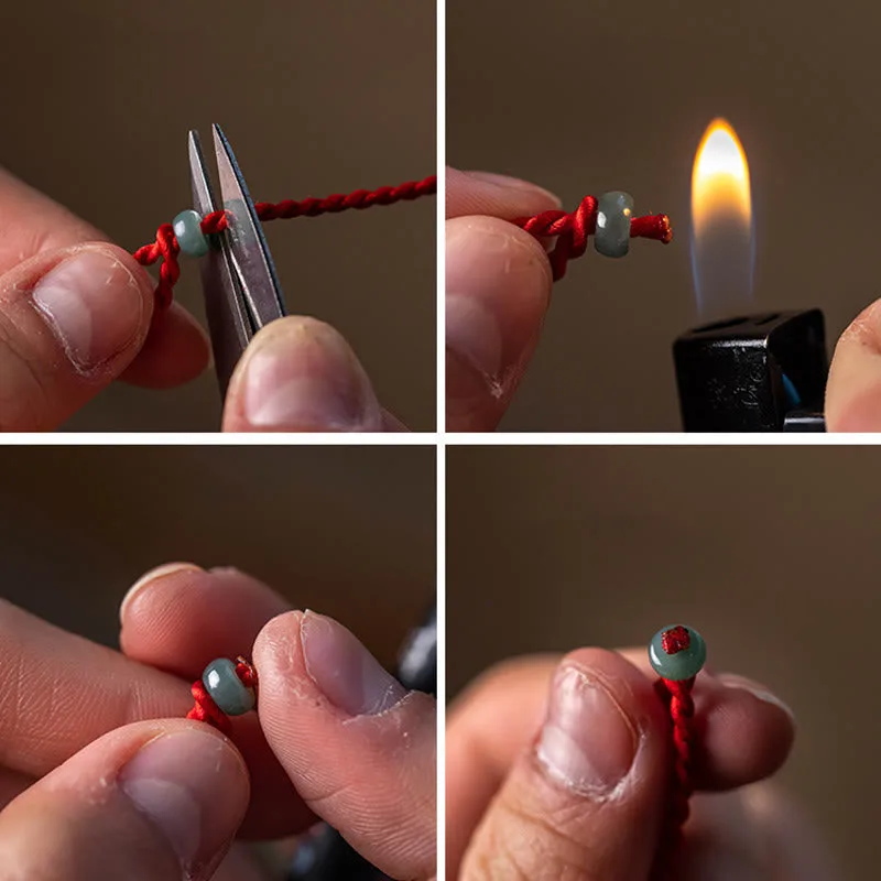 Mythstone Natural Cinnabar Peace Buckle Blessing Red String Belly Chain - Image 14