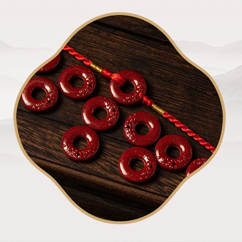 Mythstone Natural Cinnabar Peace Buckle Blessing Red String Belly Chain - Image 16