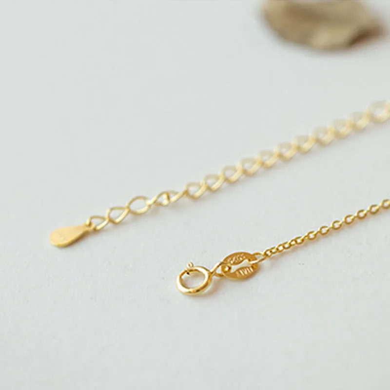 Mythstone 925 Sterling Silver Plated Gold Hetian Jade Peace Buckle Necklace Pendant - Image 3