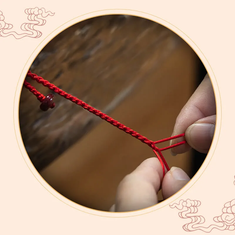 Mythstone Natural Cinnabar Calm Blessing Red String Belly Chain - Image 8