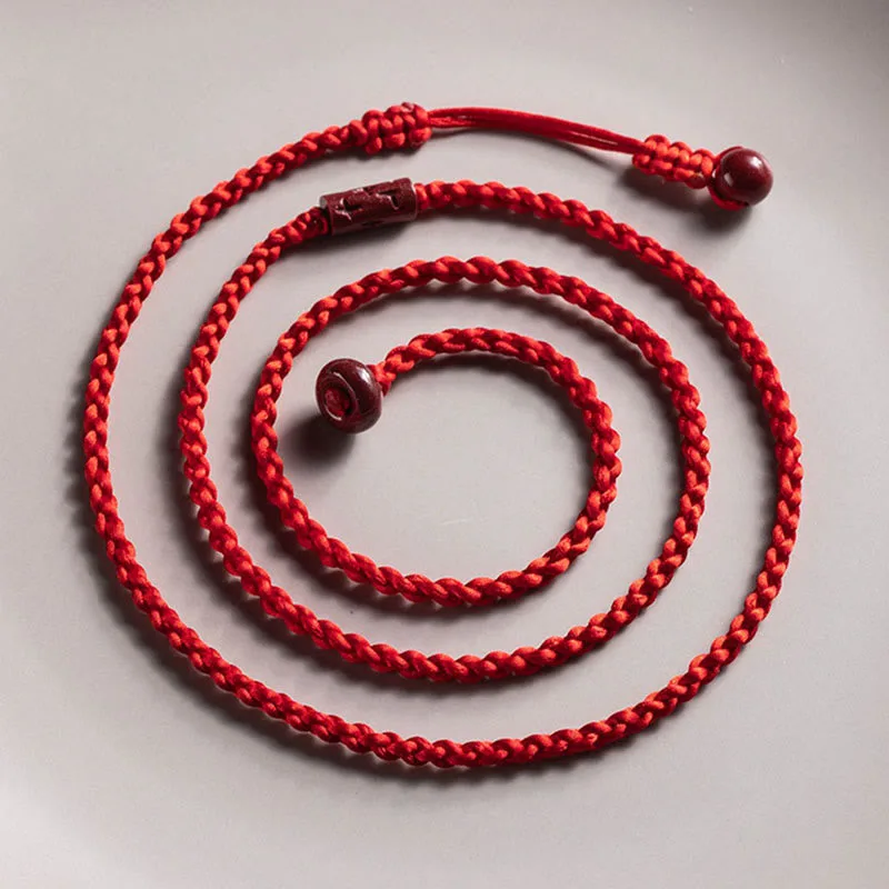 Mythstone Natural Cinnabar Calm Blessing Red String Belly Chain - Image 3