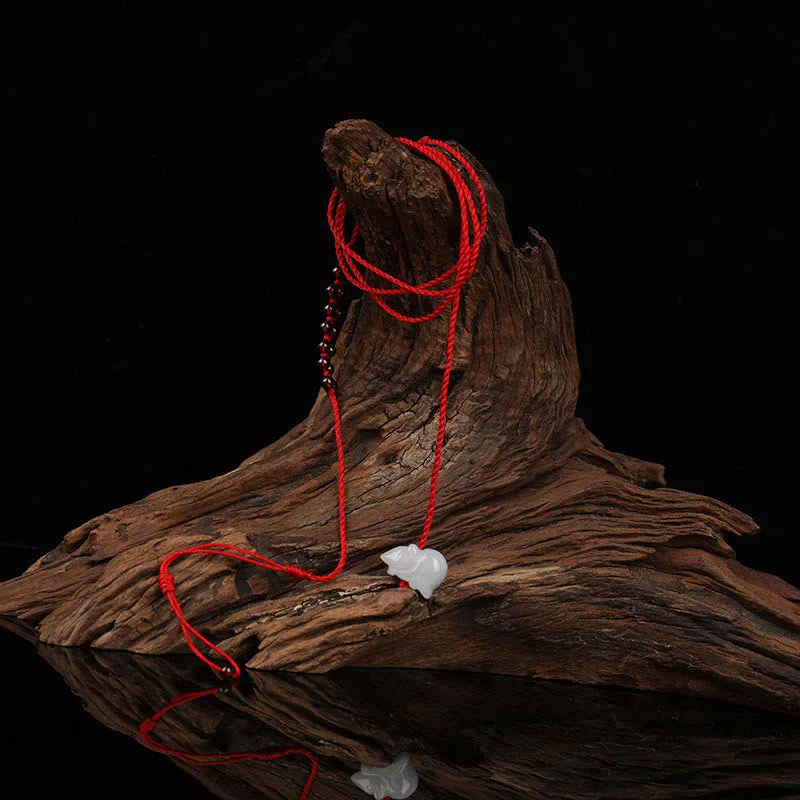 Mythstone Chinese Zodiac Natural Garnet Peace Buckle Blessing Red String Belly Chain - Image 8