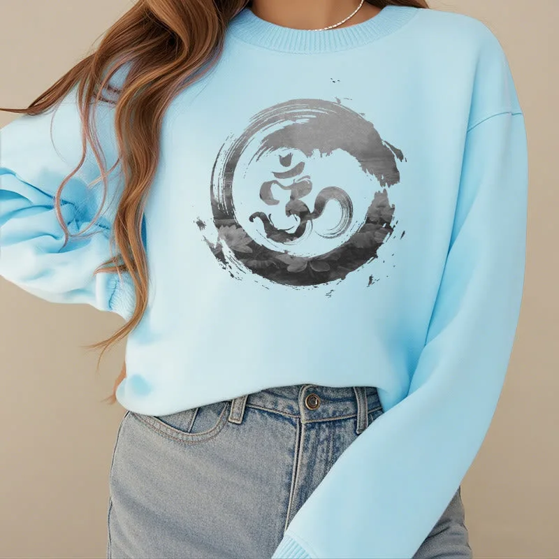 Mythstone Om Lotus Fleece Lined Polyester Sweatshirt - Image 23