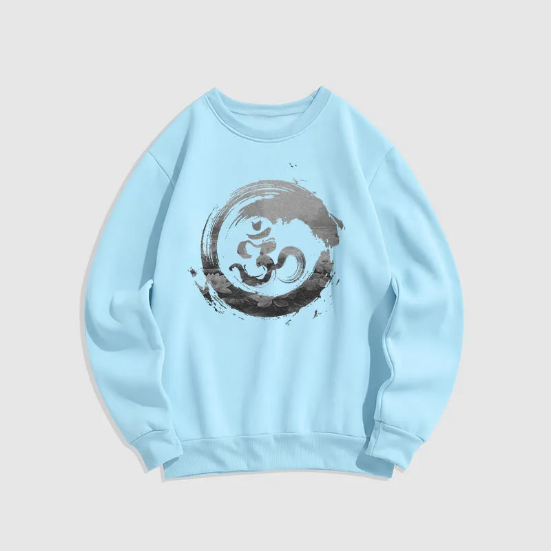Mythstone Om Lotus Fleece Lined Polyester Sweatshirt - Image 22