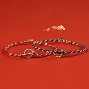 Mythstone 925 Sterling Silver Peace Buckle Luck String Bracelet