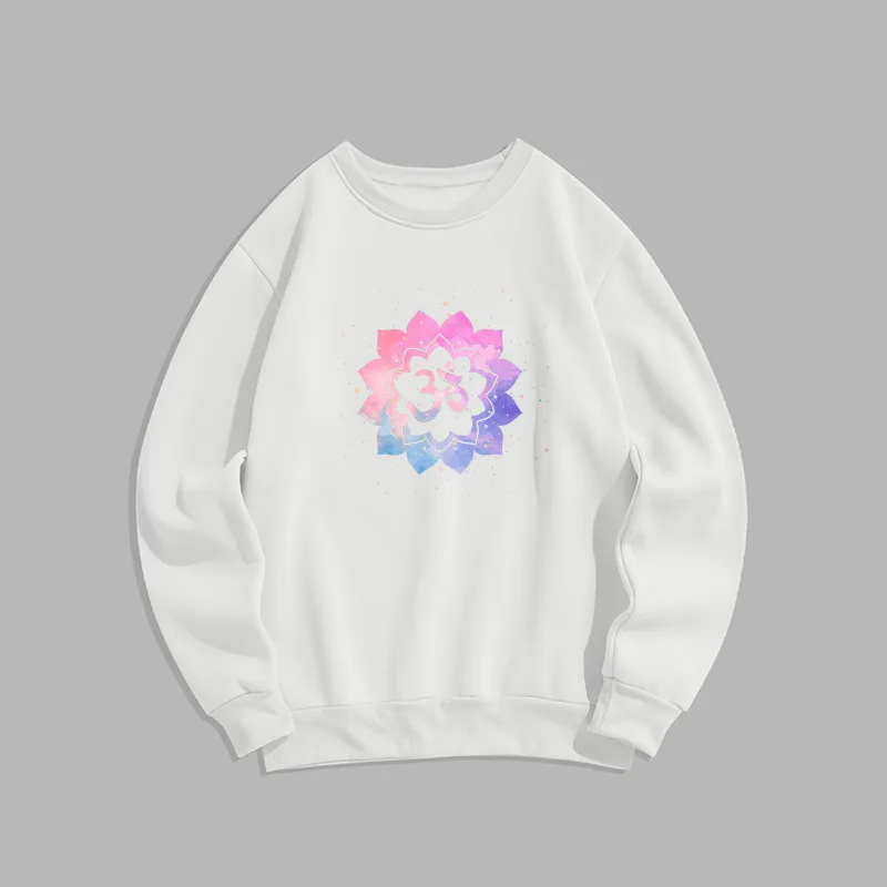 Mythstone Om Colorful Lotus Fleece Lined Polyester Sweatshirt
