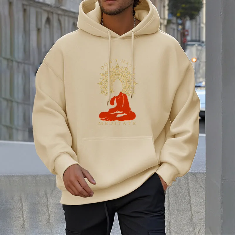 Mythstone DON'T HATE MEDITATE Buddha Mandala Fleece Lined Hoodie - Image 20