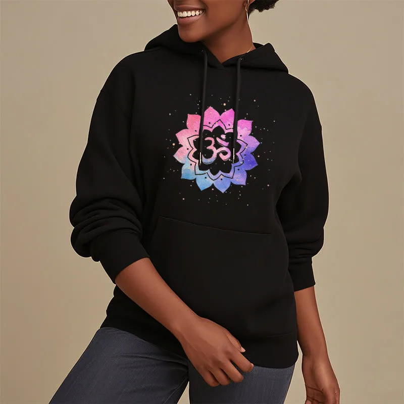 Mythstone Om Colorful Lotus Fleece Lined Hoodie - Image 2