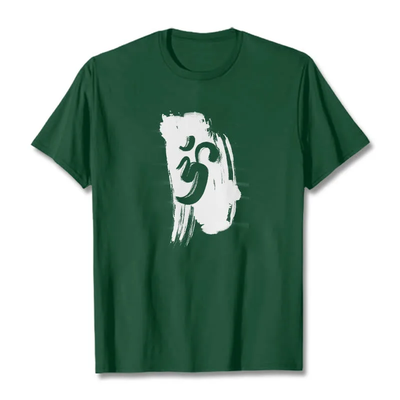 Mythstone OM Ink Background Cotton Tee T-shirt - Image 9