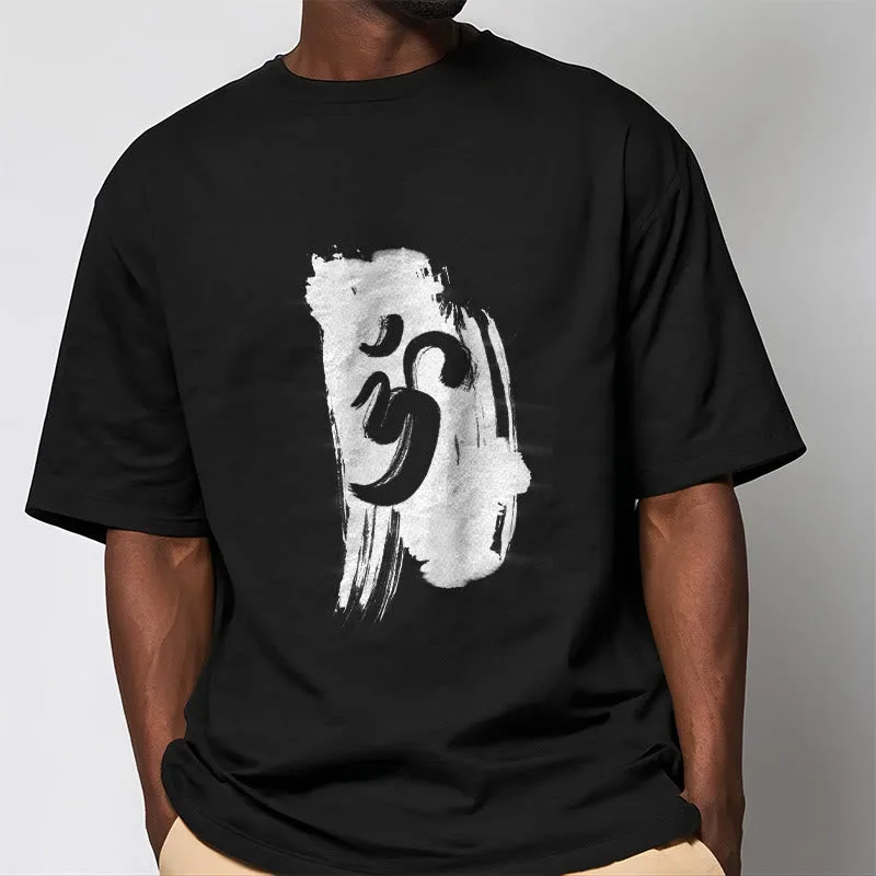 Mythstone OM Ink Background Cotton Tee T-shirt - Image 3