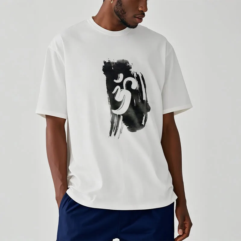 Mythstone OM Ink Background Cotton Tee T-shirt - Image 8