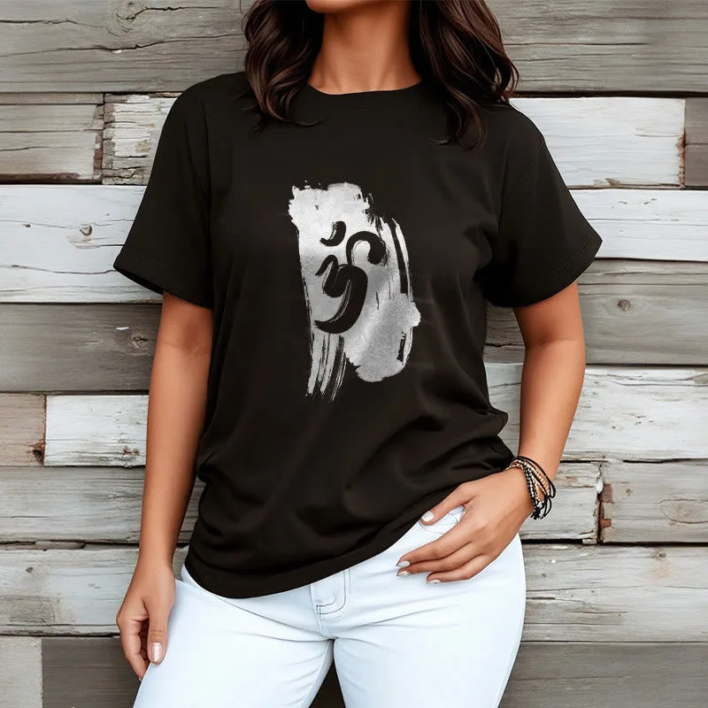 Mythstone OM Ink Background Cotton Tee T-shirt - Image 2