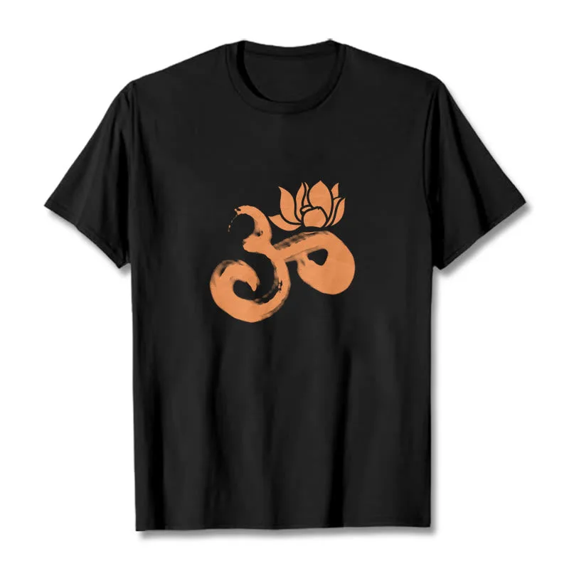 Mythstone OM Lotus Flower Cotton Tee T-shirt - Image 7