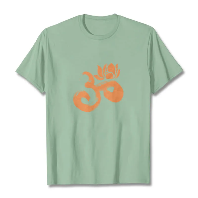 Mythstone OM Lotus Flower Cotton Tee T-shirt - Image 15