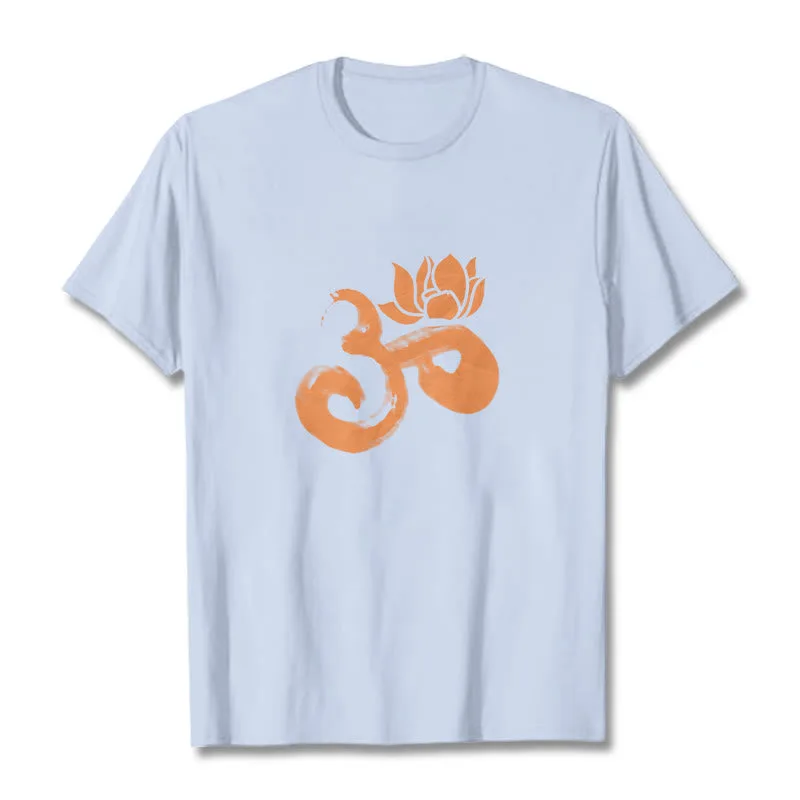 Mythstone OM Lotus Flower Cotton Tee T-shirt - Image 19