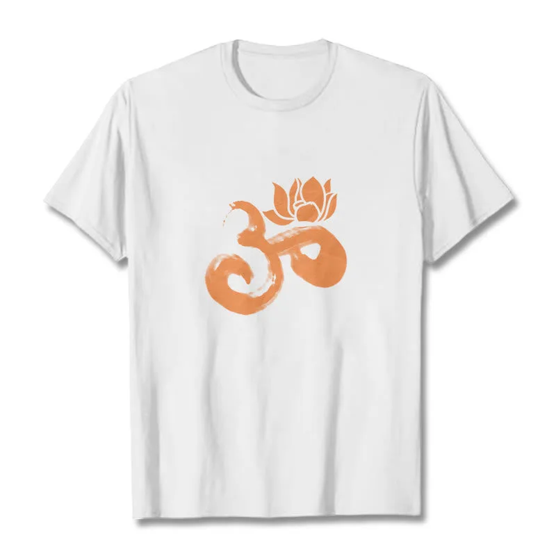 Mythstone OM Lotus Flower Cotton Tee T-shirt - Image 4