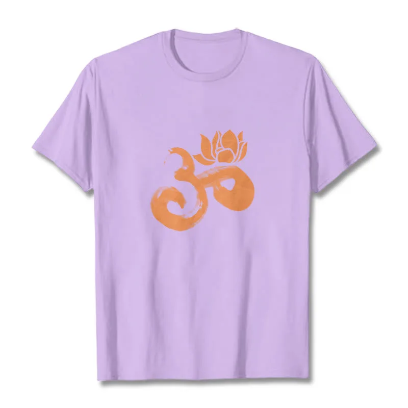 Mythstone OM Lotus Flower Cotton Tee T-shirt - Image 17
