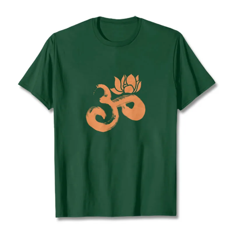 Mythstone OM Lotus Flower Cotton Tee T-shirt - Image 11
