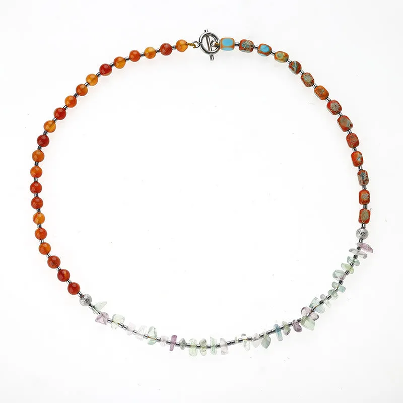 Mythstone Fluorite Red Agate Emperor Stone Power Triple Wrap Bracelet - Image 9