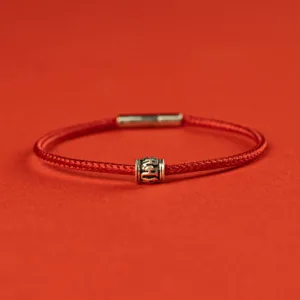 Mythstone Red String Black String Six True Words 925 Sterling Silver Peace Bracelet