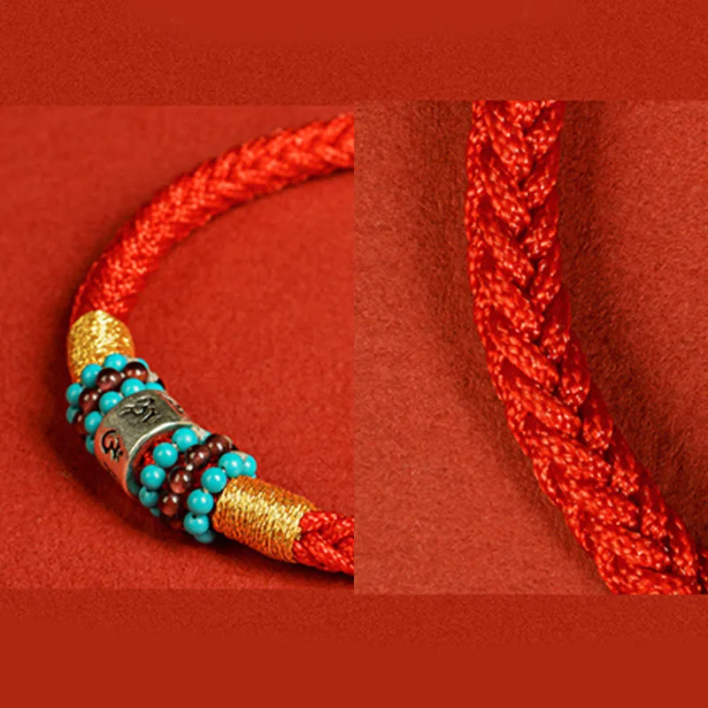 Mythstone Red String Black String Six True Words 925 Sterling Silver Connection Bracelet - Image 16