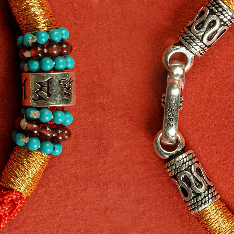 Mythstone Red String Black String Six True Words 925 Sterling Silver Connection Bracelet - Image 19