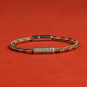 Mythstone Red String Black String Six True Words 925 Sterling Silver Luck Bracelet