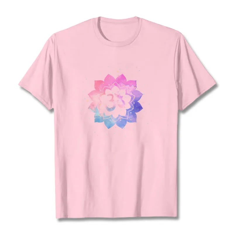 Mythstone Om Colorful Lotus Cotton Tee T-shirt - Image 12