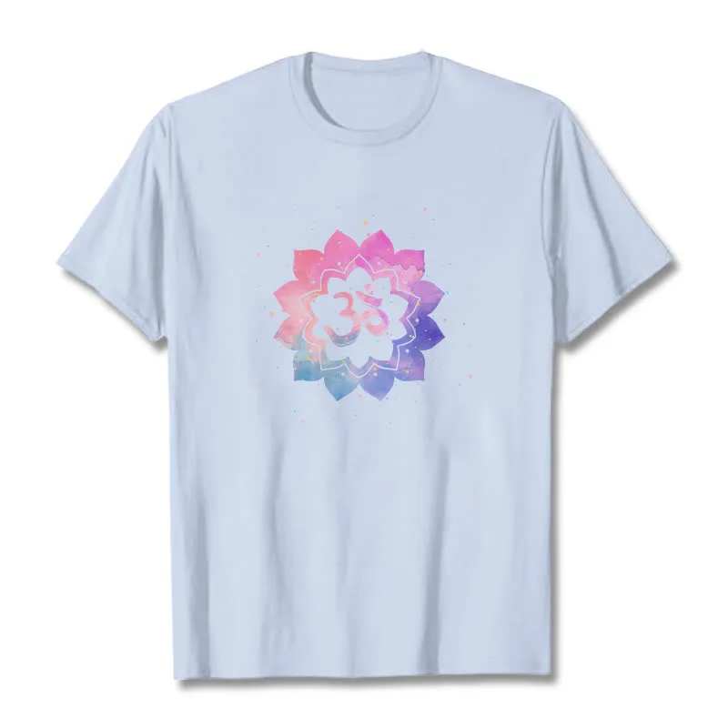 Mythstone Om Colorful Lotus Cotton Tee T-shirt - Image 11