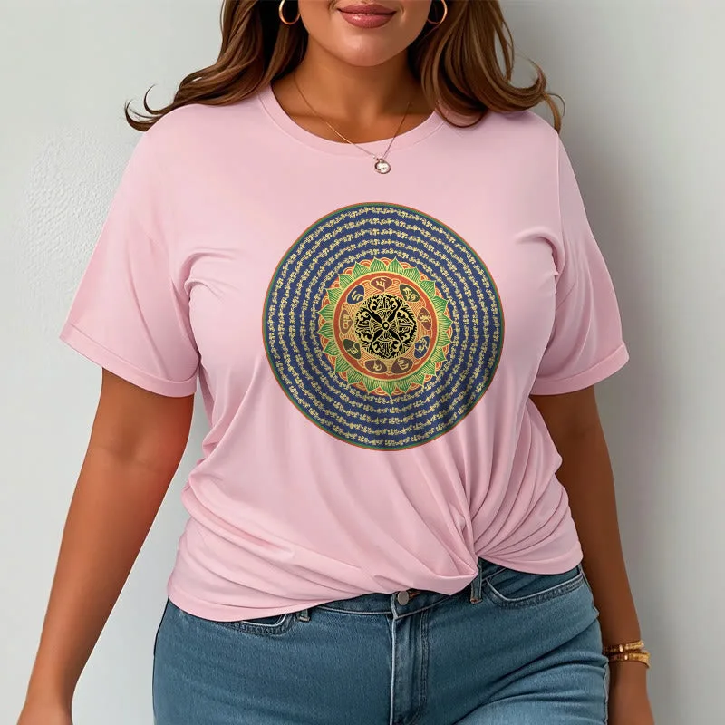 Mythstone 108 Om Mani Padme Hum Mantra Sanskrit Tee T-shirt - Image 14