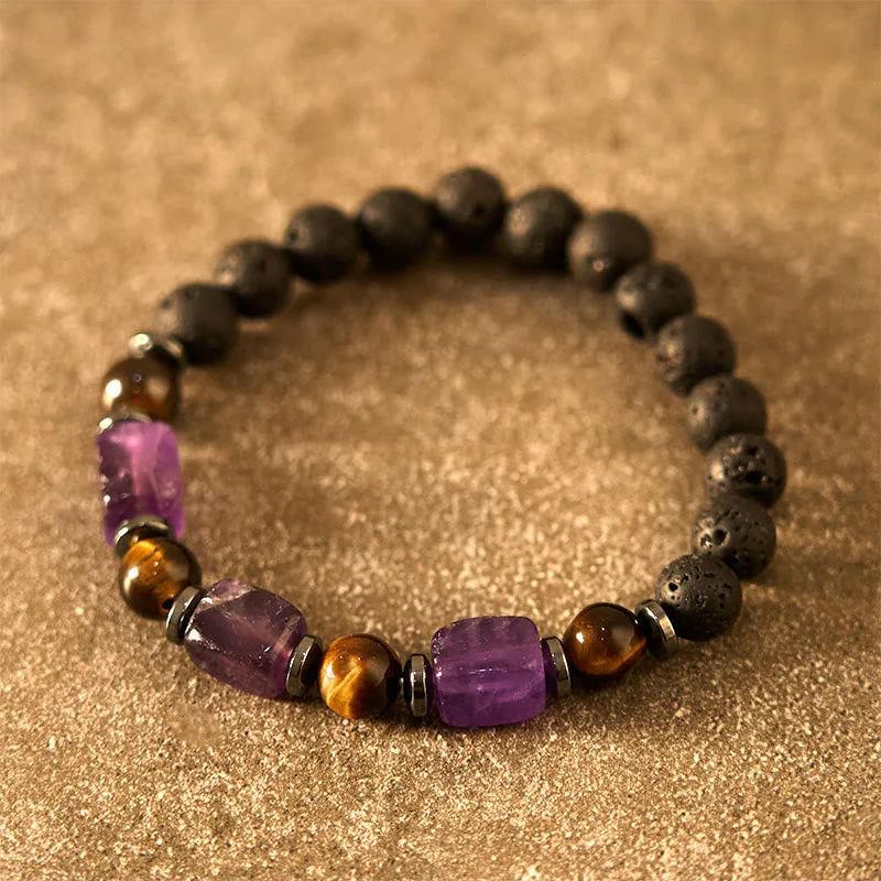 Mythstone Various Crystals Lava Rock Calm Bracelet - Image 4
