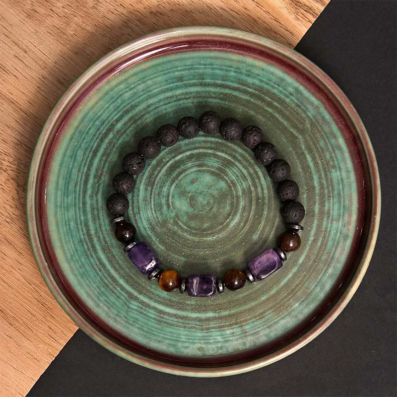 Mythstone Various Crystals Lava Rock Calm Bracelet - Image 5