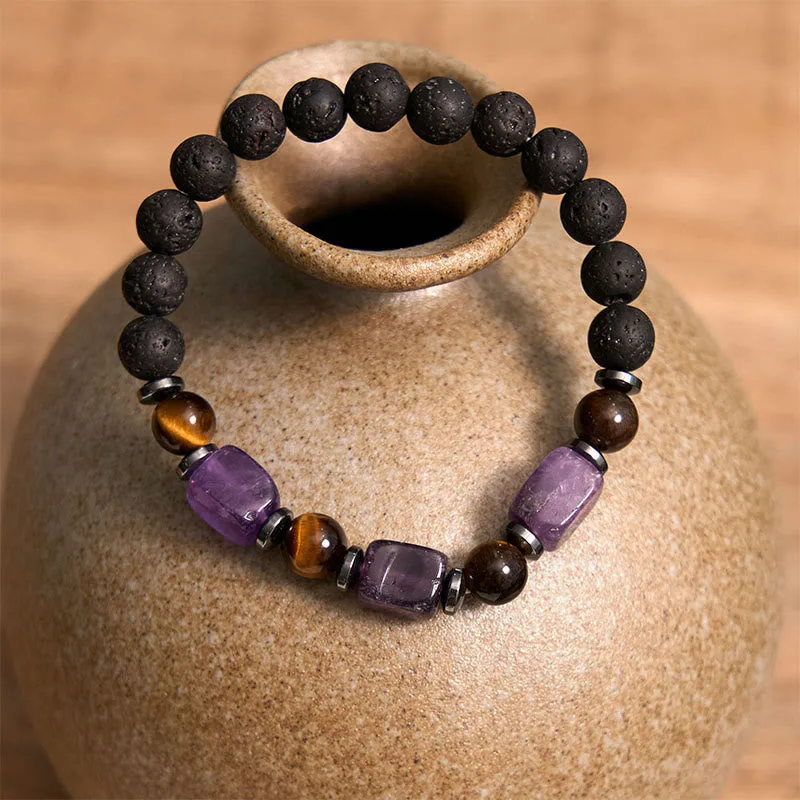 Mythstone Various Crystals Lava Rock Calm Bracelet - Image 3
