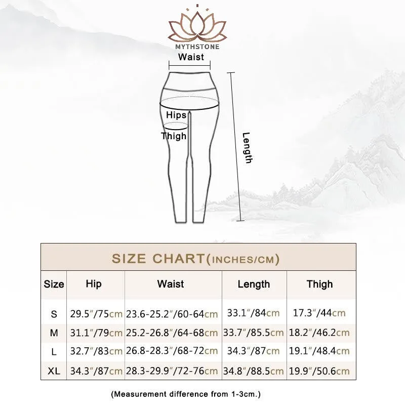 Mythstone Simple Leaves Print Sports Fitness Leggings Women's Yoga Pants - Image 6