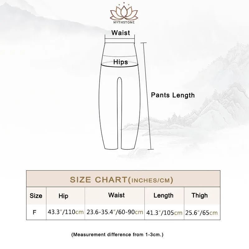 Mythstone Small Eye Peacock Feathers Pattern Loose Smocked Harem Trousers High Waist Women's Yoga Pants - Image 6