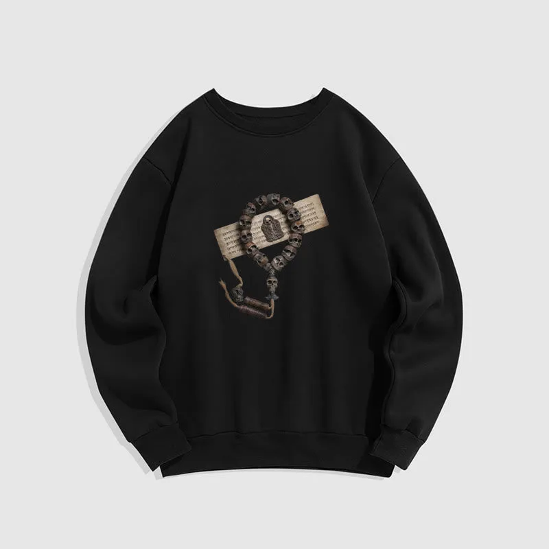 Mythstone Tibetan The Lord Of The Corpse Forest Beads Pattern Fleece Lined Sweatshirt - Image 12