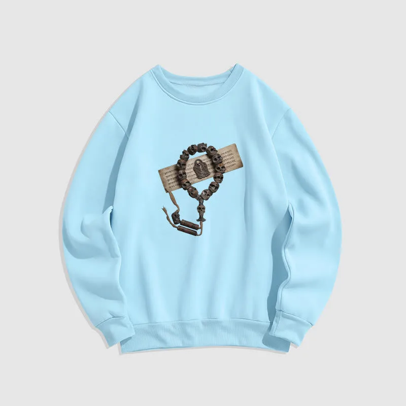 Mythstone Tibetan The Lord Of The Corpse Forest Beads Pattern Fleece Lined Sweatshirt - Image 24