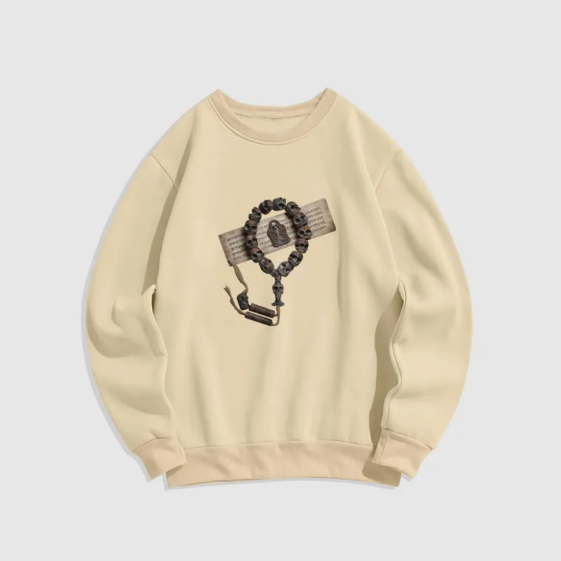 Mythstone Tibetan The Lord Of The Corpse Forest Beads Pattern Fleece Lined Sweatshirt - Image 28