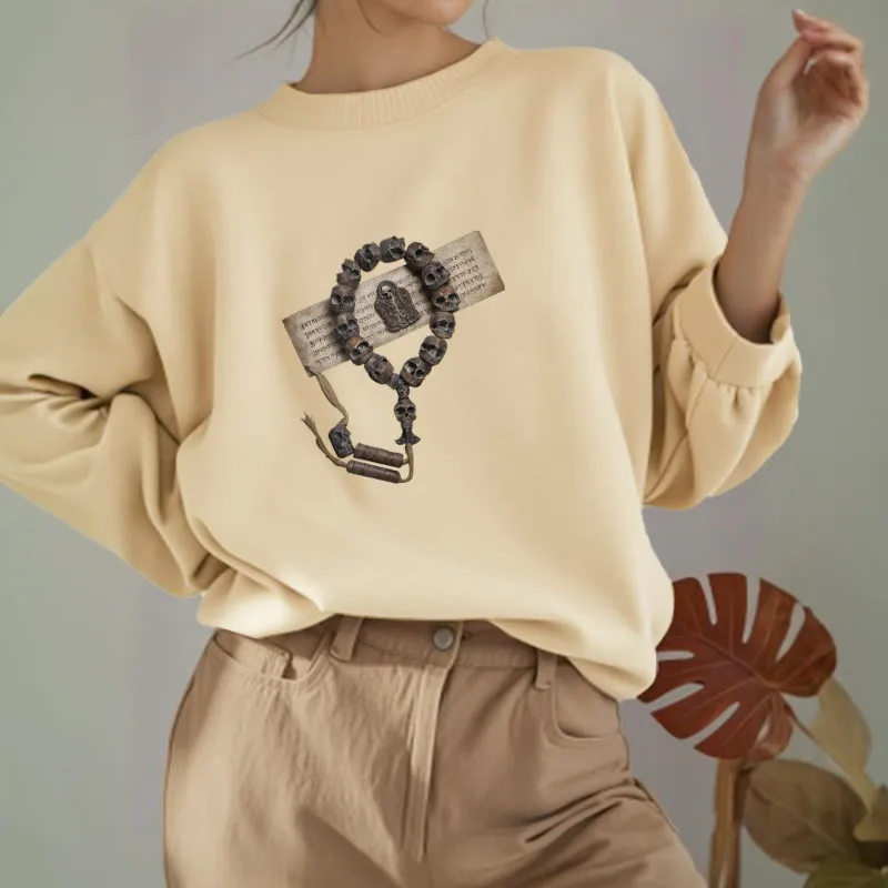 Mythstone Tibetan The Lord Of The Corpse Forest Beads Pattern Fleece Lined Sweatshirt - Image 29