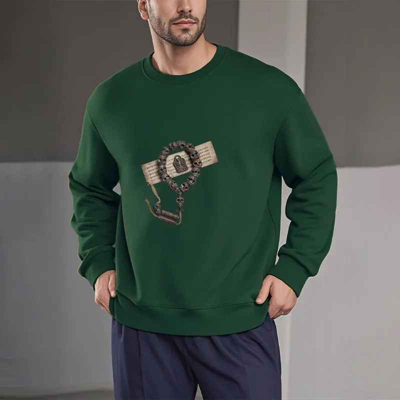 Mythstone Tibetan The Lord Of The Corpse Forest Beads Pattern Fleece Lined Sweatshirt - Image 17