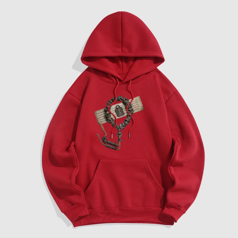 Mythstone Tibetan The Lord Of The Corpse Forest Beads Pattern Fleece Lined Hoodie - Image 20