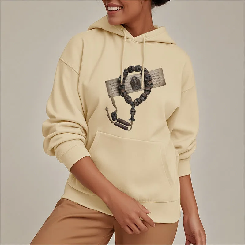 Mythstone Tibetan The Lord Of The Corpse Forest Beads Pattern Fleece Lined Hoodie - Image 14